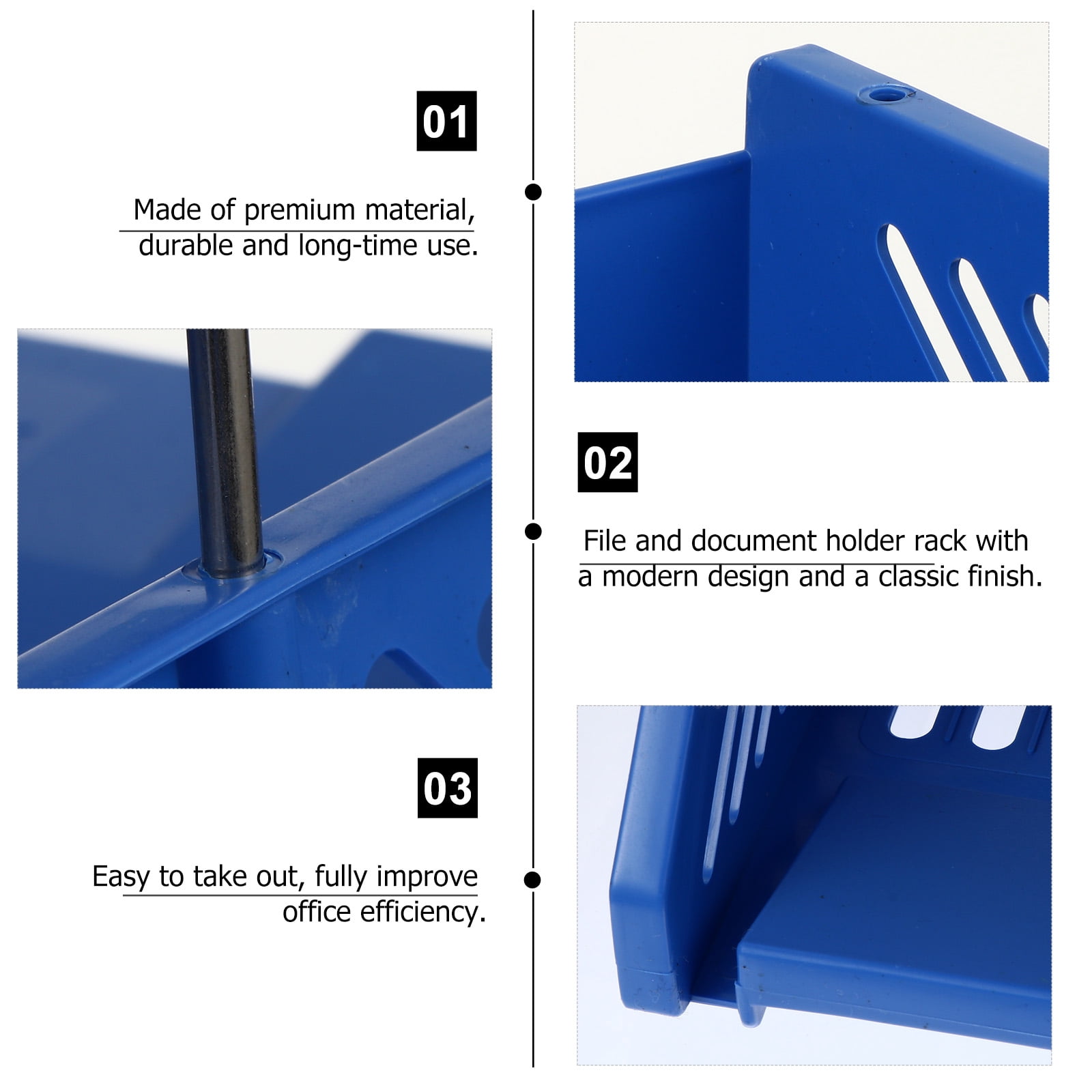 Masteelf  File Folder Document Storage Desk Organizers and Accessories Office Blue