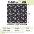 thumbnail image 2 of Navy Mexican Skull Pattern Square Fitted Tablecloth with Elastic Edge,Square Table Cover,Washable Elastic Table Cover for Home Kitchen Party Decor 36"x36", 2 of 6