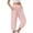 Pink-A, variant on Mrat Capris Joggers for Women Stretchy Athletic Pants High Waisted Workout Cropped Pants Loose Casual Capris Trousers S-36 Blue L