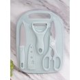 thumbnail image 1 of Baby Food Supplement Knife Set, Portable Mini Knife Set, Stainless Steel Fruit Knife, Kitchen Knife, Plastic Cutting Board Combination, Scissor Set, 4, 1 of 5