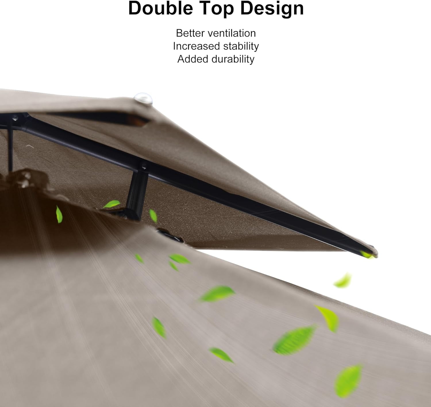 PURPLE LEAF Outdoor Cantilever Umbrella 9' X 12' Rectangle Umbrella Large Patio Umbrella Windproof Heavy Duty Hanging Offset Umbrella for Garden Outdoor Pool, Ash Mocha