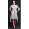 thumbnail image 2 of Bimba Kurta Asymétrique Floral Feuilles Roses & Tulipes Tunique Indienne pour Femmes Vêtements Indiens Imprimés XSmall, 2 of 6