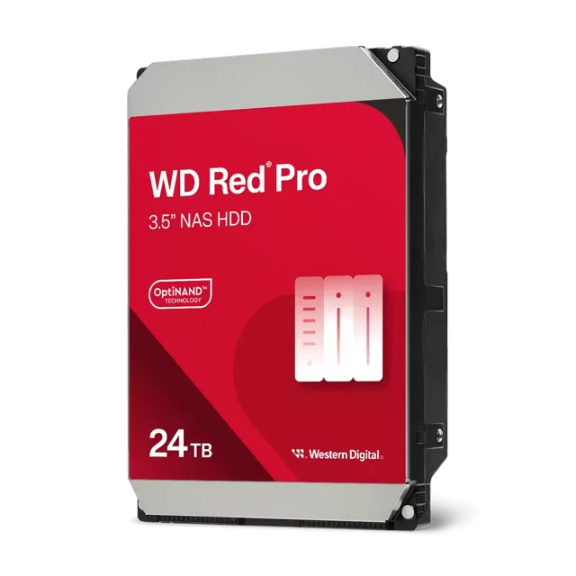 Western Digital 24TB WD Red Pro NAS SATA HDD, 3.5" Internal Hard Drive HDD, 7200 RPM, 512MB Cache, CMR - WD241KFGX