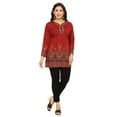 thumbnail image 2 of Maple Clothing Kurti Top Short Tunic Women's Printed Blouse India Clothing (Maroon, XL), 2 of 6