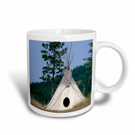 3dRose SD, Lakota Indian teepee, Native American - US42 CMI0278 - Cindy Miller Hopkins, Ceramic Mug, 15-ounce
