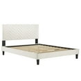 thumbnail image 5 of Modway Leah Chevron Tufted Performance Velvet Full Platform Bed in White, 5 of 8