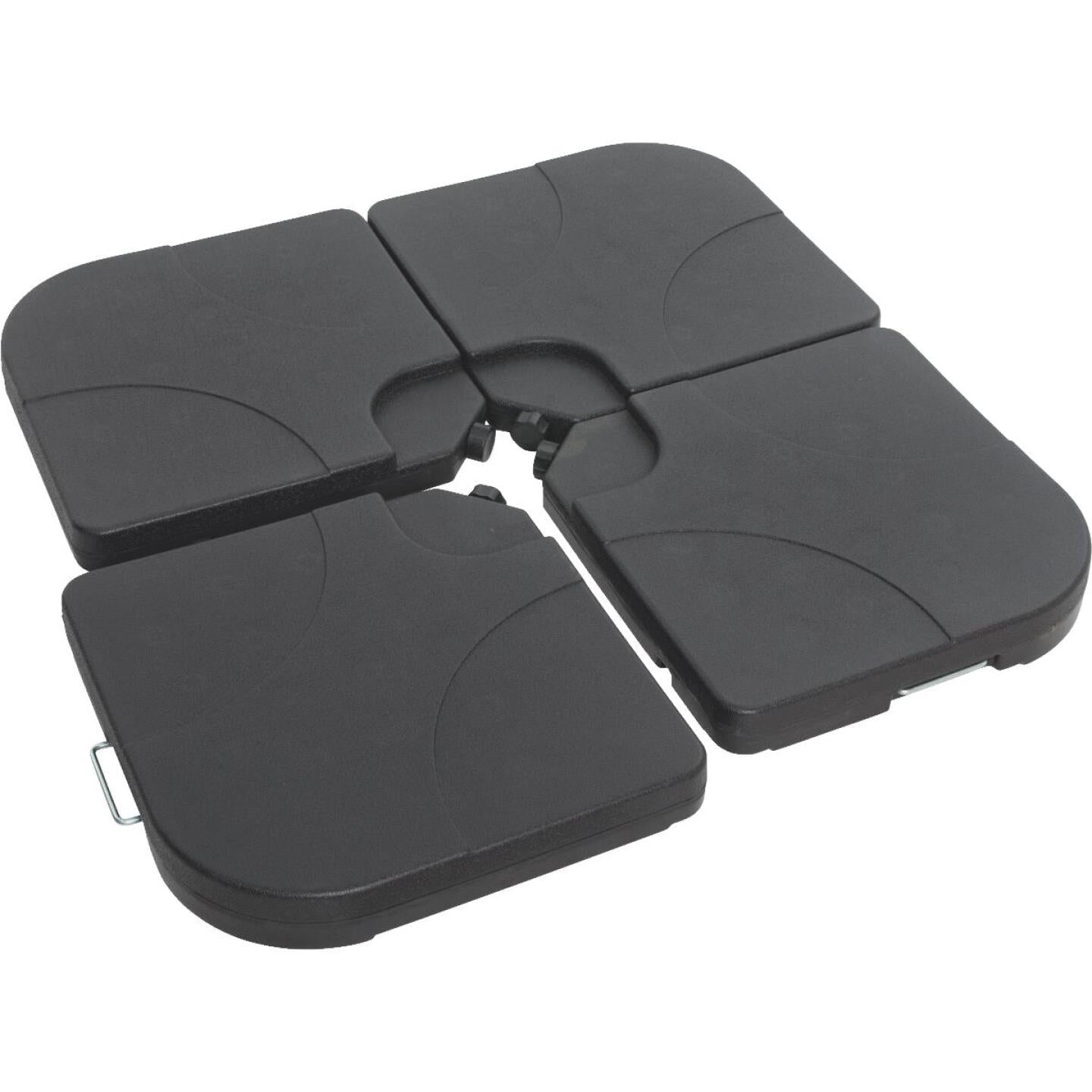 4-Piece Cantilever Offset Patio Umbrella Base Stand, Fills Up to 160lbs Sand or Water Square Patio Umbrella Stand Black