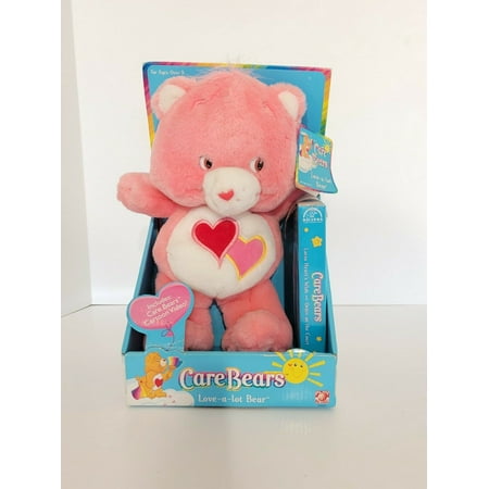 2002 CARE BEARS LOVE A LOT Bear 13” Pink Plush Pink Red NEW DAMAGED BOX