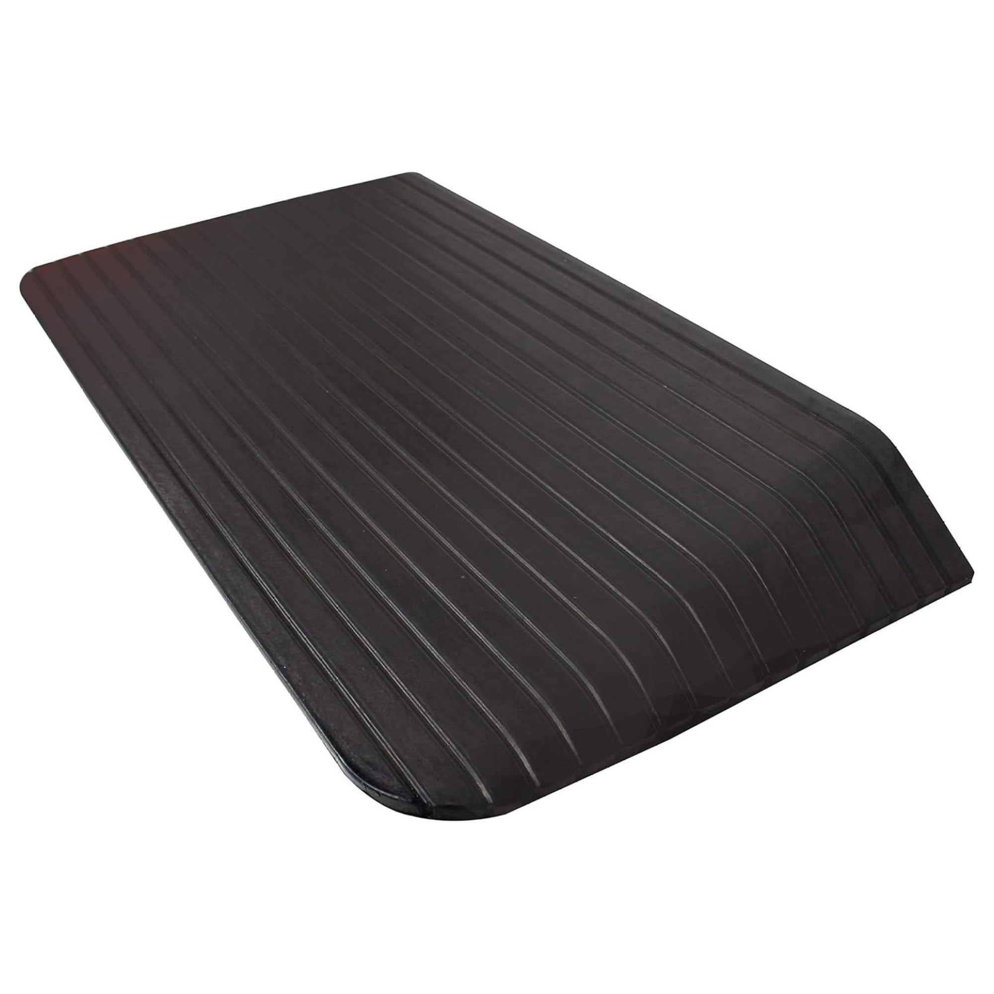 Solid Rubber Power Wheelchair Scooter Threshold Ramp 35 x 18 x 3 Inch Pair; Non-Slip Mobility Mat for Wheelchair, Scooter, Walker, and Stroller Access at Home and Office Entrances