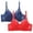 Blue, variant on Wireless Bra for Women, Leopard Print Front Closure Bralette, 2-Pack with Side Support for Full Coverage and Comfort