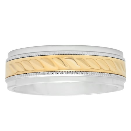 Men's Stainless Steel Wave Wedding Band - Mens Ring
