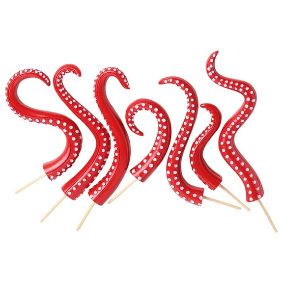 7pcs Glow in The Dark Stakes - Whimsical Octopus Tentacles for Pots & Gardens - Waterproof Resin Decorative Stakes for Home, Party & Decor