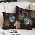 thumbnail image 2 of Spring Floral Throw Pillow Covers, Wooden Flowers Elegant Pastoral Botanical Soft Breathable Pillow Cases with Invisible Zipper, King Size Pillowcases for Couch Bed Sofa Chair 20x36 Inches, 2 of 9