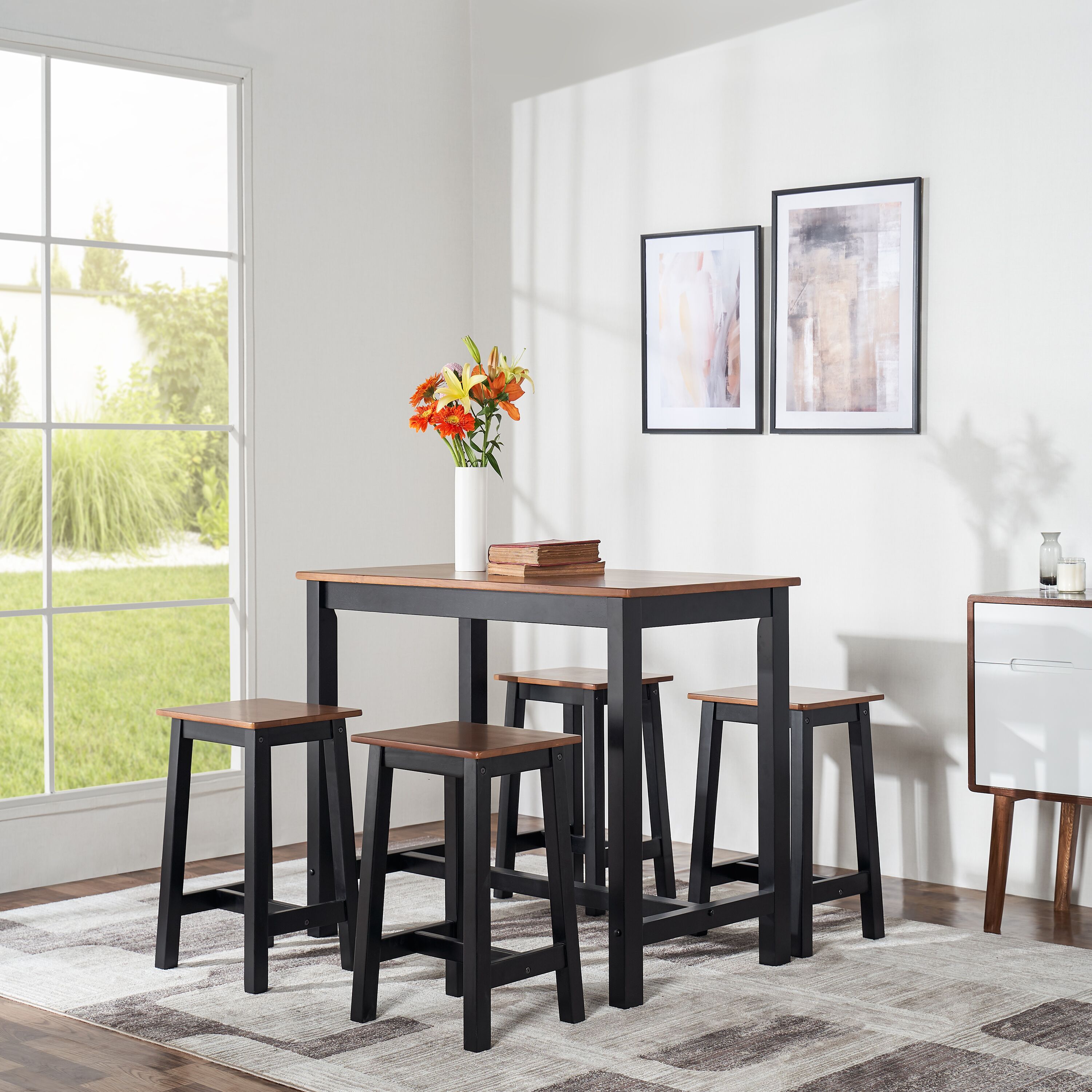Brighton Indoor Counter Height 5Piece Wood Dining Set