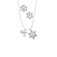 thumbnail image 2 of Delight Jewelry Silvertone Hit Like a Girl with Enamel Volleyball Silver tone Snowflake Charm Necklace and Stud Earrings, 2 of 4