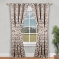 thumbnail image 2 of Superior Blackout Leaves Curtains Set of 2, Light Filtering Grommet Curtain Panel Set, Espresso, 46"W x 84"L, 2 of 11