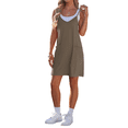 thumbnail image 1 of Robe d'Été pour Femmes 2025 Sans Manches Décontractée Mini Robe à Bretelles Spaghetti Robes Courtes avec Poches Kaki P, 1 of 7