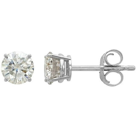 Endless Light Lab-Created Moissanite 14kt White Gold 4.5mm Round Post Earrings