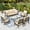 Beige, variant on Sophia & William 7 Seat Patio Conversation Set,Outdoor Furniture Set with Rocking Chairs & Fixed Chairs, Pacific Blue