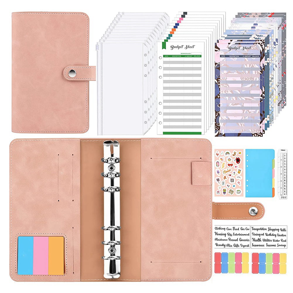 Budget Binder,49Pc A6 Ring Binder Set Money Organiser Binder with Clear  Cash Envelope,Budget Sheets,For Work and Diary D 