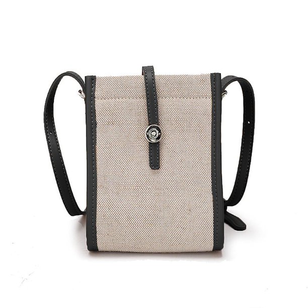 Bolso Retro De Poliéster En Contraste Para Teléfono, Hebilla De Cinturón, Bolso Cuadrado Pequeño, Mini Bolso Diagonal Retro