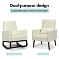 thumbnail image 4 of Resenkos Rocking Chair Nursery Glider, Comfy Rocker Nursery Chair, 2-in-1 Fabric Upholstered Rocking Chair with Pillow-Beige, 4 of 8