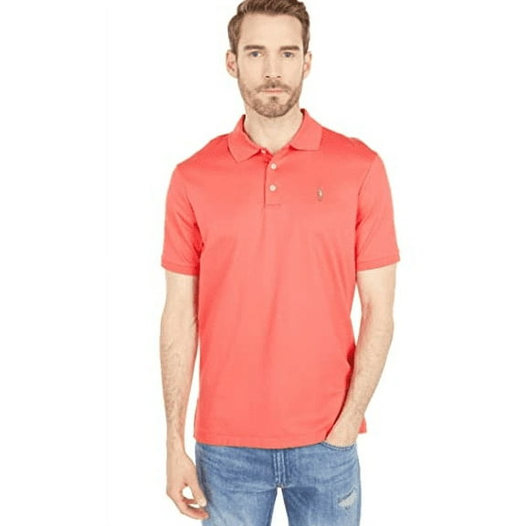 Polo Ralph Lauren Men's Custom Slim Fit Mesh, Short Sleeve, Red Polo, L