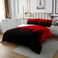 thumbnail image 2 of Abstract Ombre Quilt Set Kids Teens Rasberry Red and Black Girls Bedspread Set Twin Size,Modern Stripes Line Art Coverlet Set Gradient Graffiti Decor,Watercolor Oil Painting Room Decor, 2 of 3