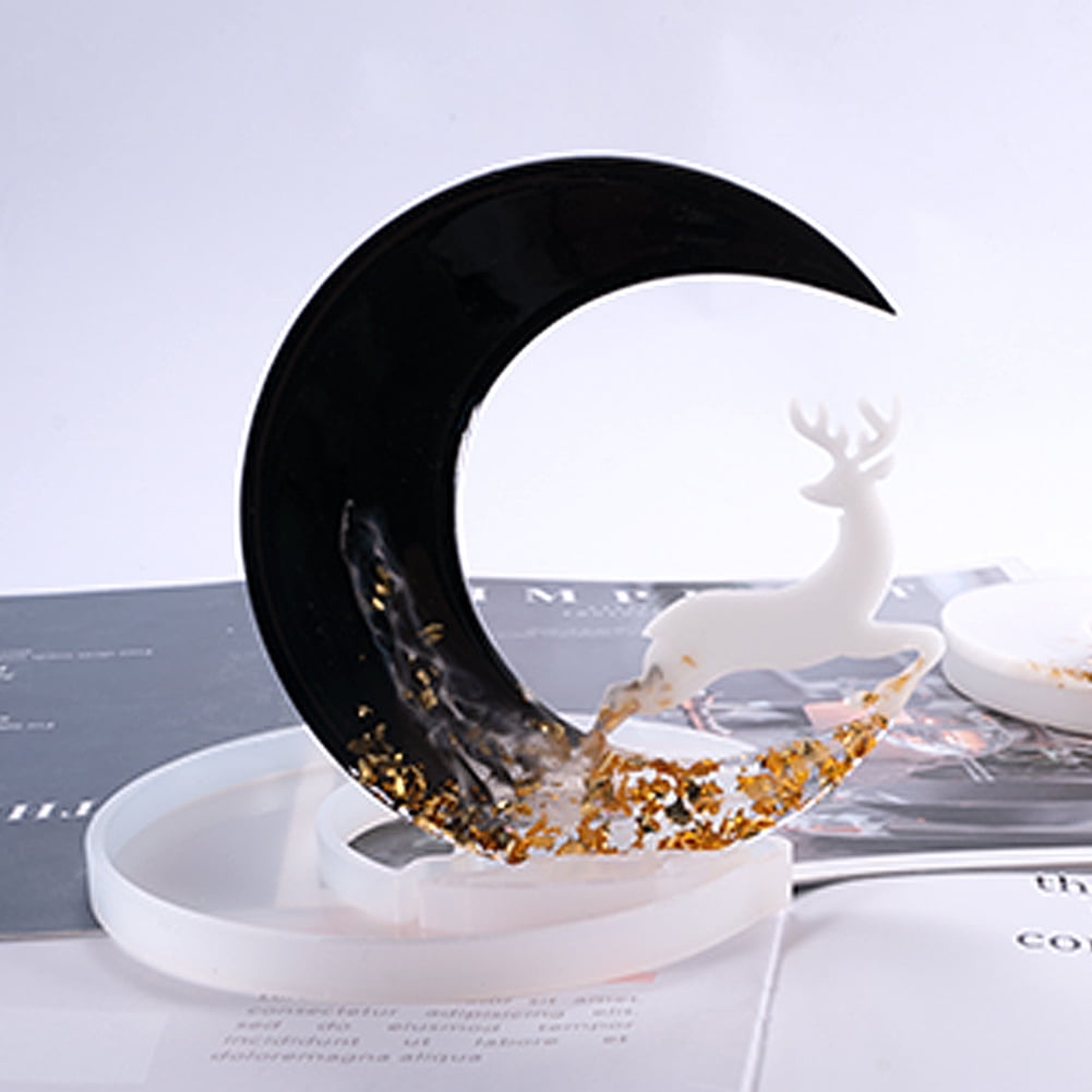 Moon Cat Deer Unicorn Mold-Moon Fairy Girl Mold-Crescent Moon Resin Mold-Angel Moon Mold-Moon Coaster Resin Mold-Epoxy Resin Art Mold