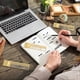 thumbnail image 4 of 3 Pcs Brass Ruler Clip Set with 2 Fine Point Pens, with 3 Pattern Journal Stencil for Planners, Decorative Notebook, 4 of 5