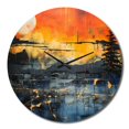 thumbnail image 4 of Designart "Dramatic Nights with Lightning I" Landscapes Oversized Wall Clock, 4 of 5