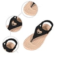 thumbnail image 5 of Womens Toe Ring Flat Sandals Comfortable Flip Flops T Strap Footbed Sandals Ankle Strap Summer Beach Shoes, 5 of 9