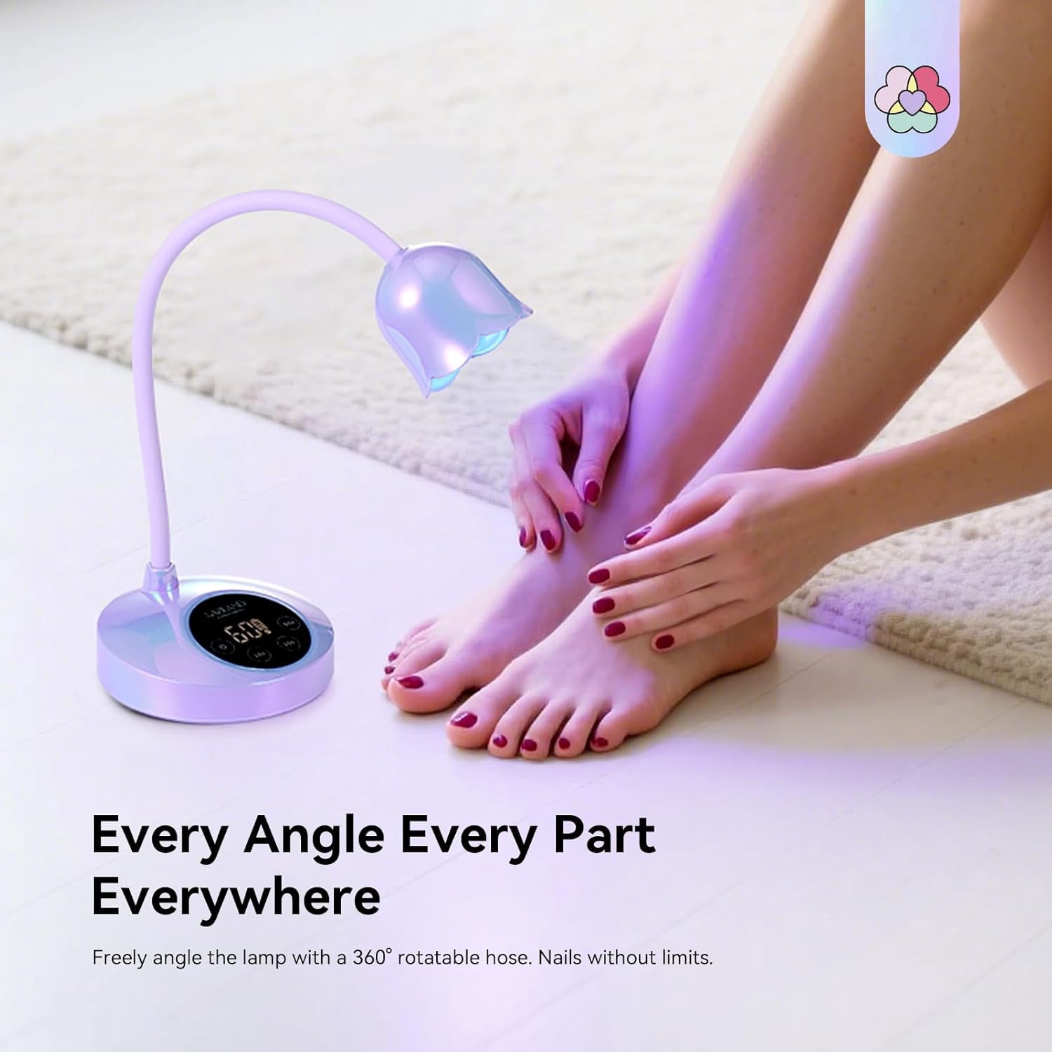 NEI Advanced 30W UV Nail Lamp: Purple Gel Nail Lamp Cordless U V Light for Gel Nails Smart Sensor LED Flash Cure Lamp lampara led para uñas Profesional Gooseneck 8S Fast Cure Nail Salon Manicure