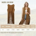thumbnail image 5 of Women Fringe Faux Suede Vest, 70s Hippie Clothes with Tassels, Open-Front Sleeveless Vest Cardigan, Fringe Jacket for Women Girls Female, 5 of 7