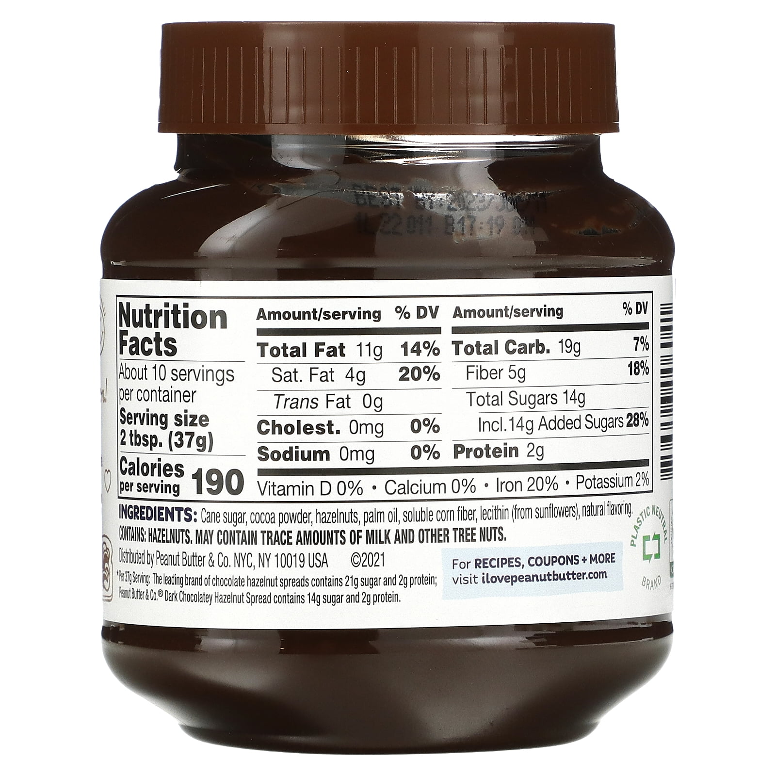 Peanut Butter & Co., Hazelnut Spread, Dark Chocolatey Hazelnut, 13 oz Pack of 3