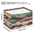 thumbnail image 4 of Yayeee 2 Pack Canvas Storage Basket with Handles for Shelves Fabric Bins Closet Organizer, Artistic Desert Waves, 4 of 8