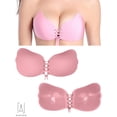 thumbnail image 1 of GustaveDesign Women's Strapless Invisible Bra Push Up Self Adhesive Bra Silicone Bras with Drawstring Sticky for Dess Wedding Party "Pink,B Cup", 1 of 10