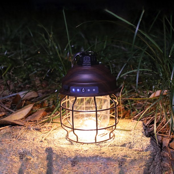 Luces De Carpa Linterna De Camping Lámpara De Camping Luz De Carpa Recargable Portátil Linterna LED Vintage Linternas De Camping Colgantes Al Aire Libre Luz De Carpa Recargable ANGGREK Otros
