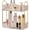 Clear, variant on 2-Tier Bathroom Vanity Organizer, Gold Countertop Storage Rack for Makeup, Cosmetics, Perfume and Skincare Essentials