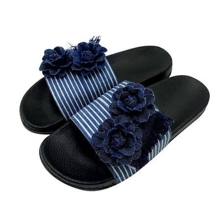 

VerPetridure Women s Platform & Wedge Sandals Women s Summer Fashion Craftsmanship Cow Cloth Shoes One-word Flower Slippers