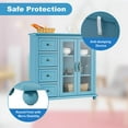 thumbnail image 5 of Giantex Sideboard Buffet Cabinet w/4 Drawers & Dual-Open Glass Doors, Kitchen Buffet Storage Cabinet, Blue, 5 of 8