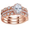 Porsha Wedding Ring Set for Women Engagement Ring Two Matching Bands Sterling Silver by Ginger Lyne