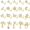 Golden suit, variant on 2-Tone L-Shaped Nose Stud Multipack, Hypoallergenic Stainless Steel CZ Nose Piercing Jewelry Set, Star Moon Heart Butterfly Dangle Nostril Studs for Women Men
