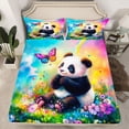thumbnail image 2 of Castle Fairy Girls Kawaii Animal Panda Twin Sheet Sets,Colorful Flowers Butterfly Bedding, 2 of 7