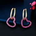 thumbnail image 6 of Elegant CZ Lucky Star Huggie Hoop Earrings for Women Brides 2 Tone Gold Jewelry, 6 of 9