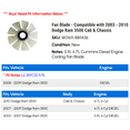 thumbnail image 2 of Radiator Fan Blade - Compatible with 2003 - 2010 Dodge Ram 3500 5.9L 6.7L Diesel 2004 2005 2006 2007 2008 2009, 2 of 2