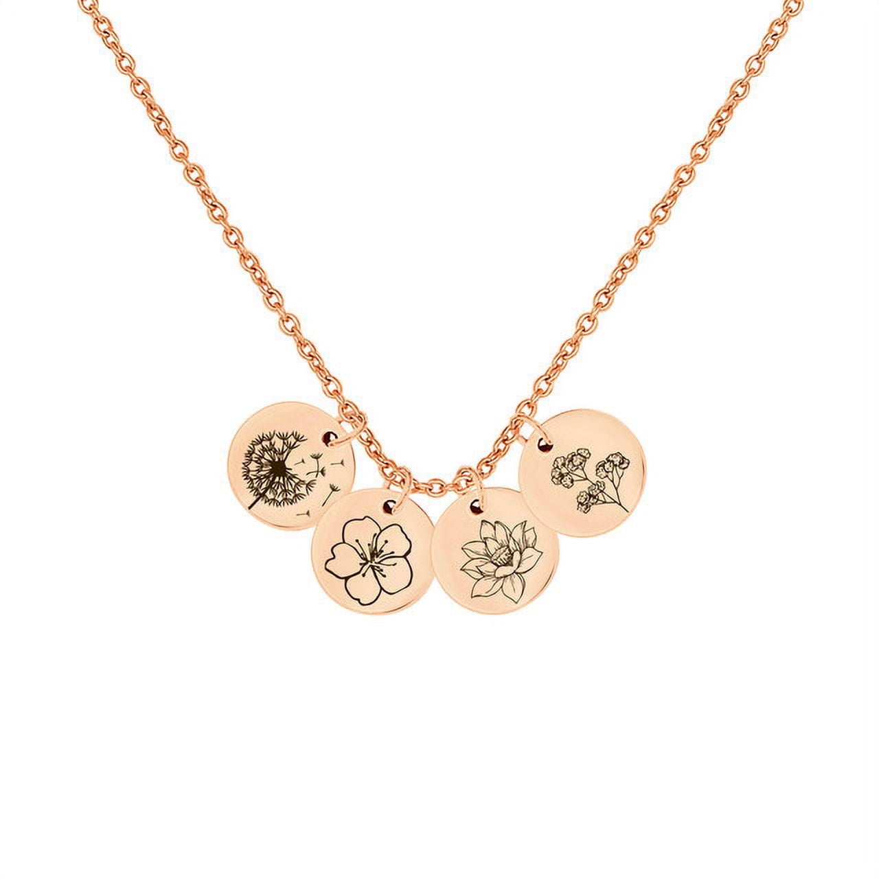 Personalized Birth Flower Necklace - Birthflower Necklace With Back Initial - Poppy Flower Charm - Birth Flower Gift - Birthday Gift for Daughter