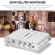 HiFi 2.1 Channel Power Amplifier Stereo Bass Sound Amp, Rms 20Wx2+40W Mini Digital Audio Power Amplifier for Home Speakers, ST-838 Subwoofer Amplifier Audio Stereo Bass Amp with Power Supply
