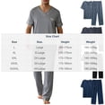 thumbnail image 3 of Men's Ultra Soft Bamboo Viscose Pajama Sets Lightweight Comfy Lounge Sleep V Neck Short Sleeve Pants Pjs Sleepwear Embroidery Big and Tall Size L-4XL Dark Blue, 3 of 5