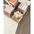 thumbnail image 5 of 11" Cube Storage Bin 6 Foldable Fabric Cube Organizer Bin with Double Handles Storage Box for Living Room Bedroom Office Chocolate, 5 of 7